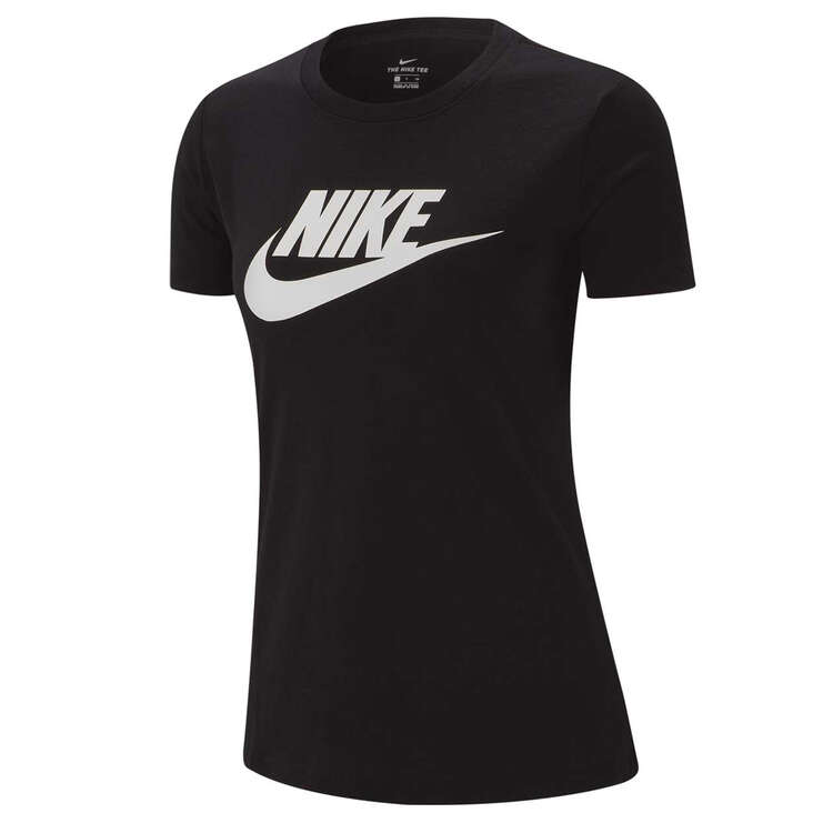 Nike Womens Sportswear Essential Icon Futura Tee, Black / White, rebel_hi-res