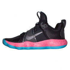 Nike Zoom React Hyperset Womens Netball Shoes, Black/Pink, rebel_hi-res