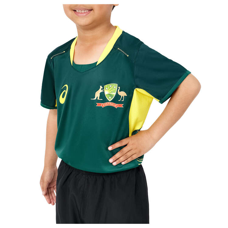 Cricket Australia Youth 2023/24 Replica T20 Shirt Green 6, Green, rebel_hi-res