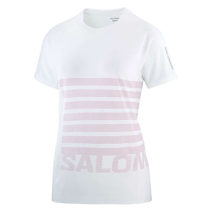 Salomon Womens Sense Aero Tee, White/Purple, rebel_hi-res