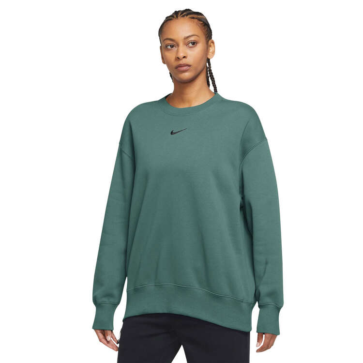 Nike Womens Sportswear Phoenix Fleece Oversized Crewneck Sweatshirt. Green XS, Green, rebel_hi-res