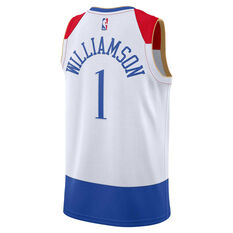 New Orleans Pelicans Zion Williamson 2020/21 Mens City Swingman Jersey White S, White, rebel_hi-res