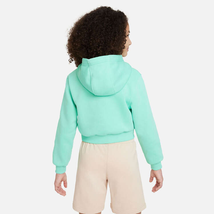 Nike Girls Sportswear Club Fleece Crop Hoodie Green XS, Green, rebel_hi-res