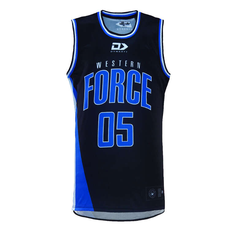 Western Force 2024 Mens Basketball Jersey, Black, rebel_hi-res