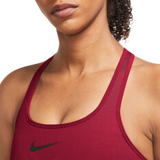 Nike Womens Dri-FIT Swoosh High Support Adjustable Sports Bra, Burgundy, rebel_hi-res