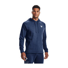 Under Armour Mens Project Rock Charged Cotton Hoodie Blue S, Blue, rebel_hi-res