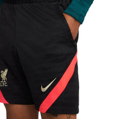 Liverpool FC Kids Strike Football Shorts, Black/Orange, rebel_hi-res