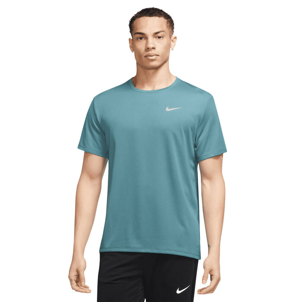 Nike Mens Dri-FIT UV Miller Running Tee Green M | Rebel Sport