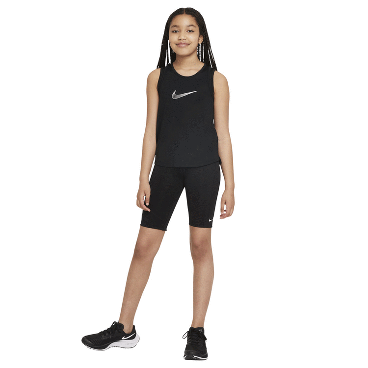 Nike Girls Dri-FIT One Bike Shorts Black XL XL, Black, rebel_hi-res