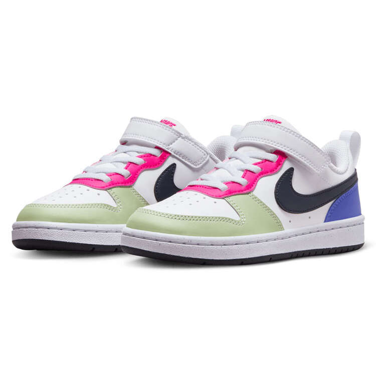 Nike Court Borough Low Recraft PS Kids Casual Shoes, White/Pink, rebel_hi-res