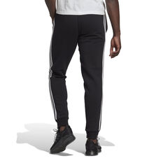 adidas Mens 3 Stripes Tapered Track Pants, Black, rebel_hi-res