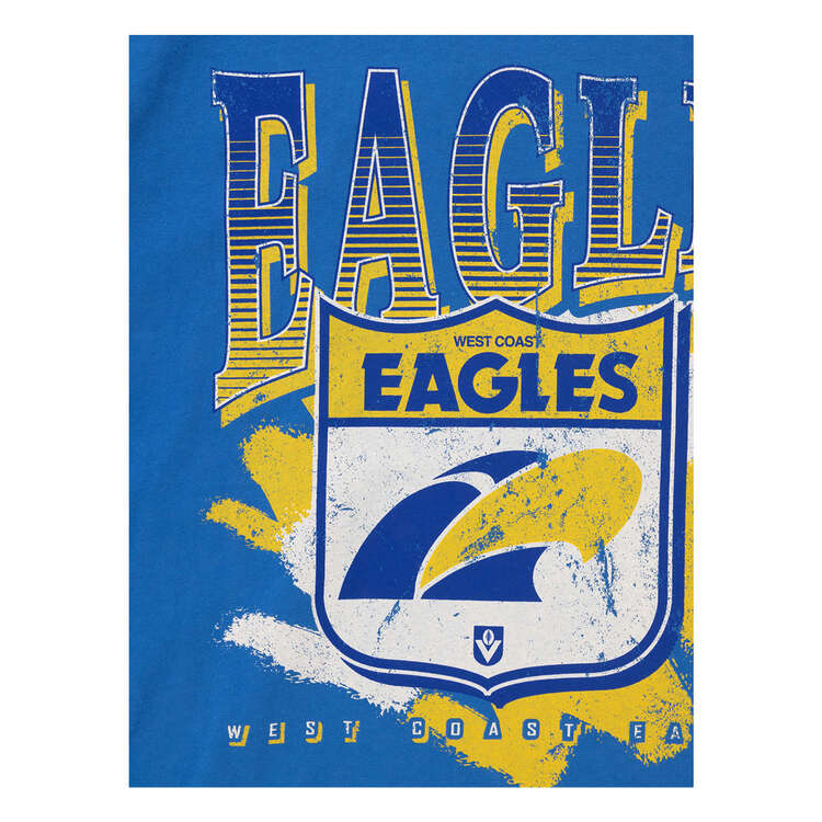 West Coast Eagles 2024 Mens Brush Off Tee, Blue, rebel_hi-res