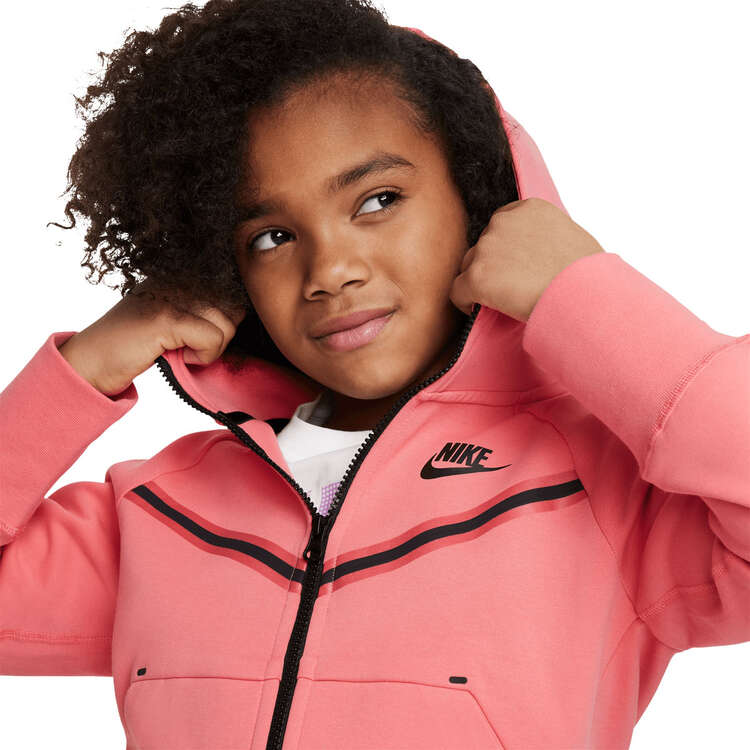Nike Girls Sportswear Tech Fleece Full Zip Hoodie, Pink, rebel_hi-res