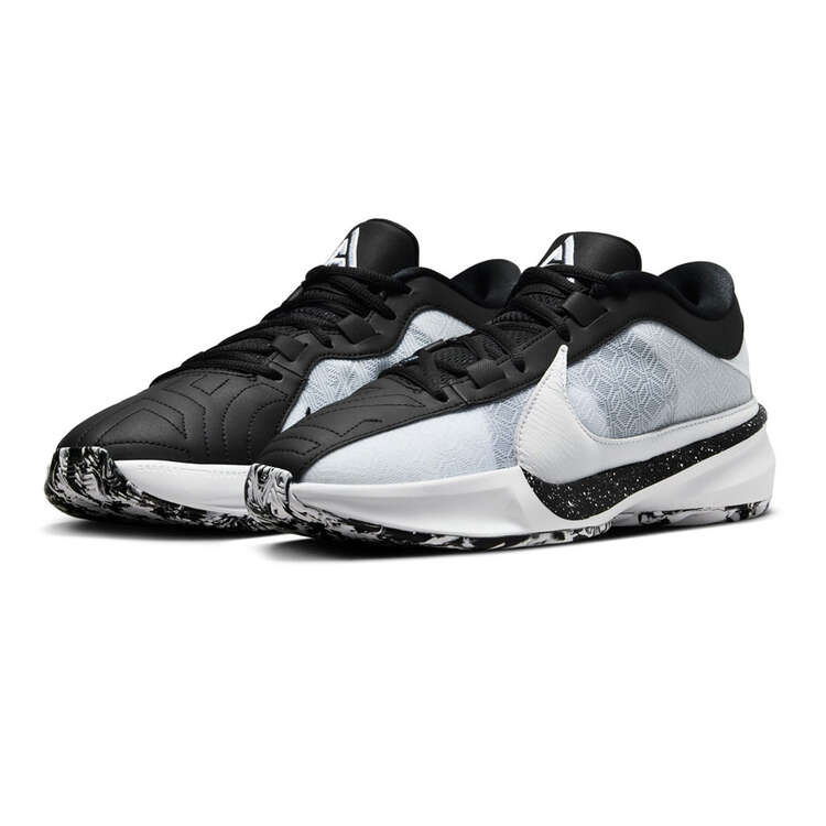 Nike Zoom Freak 5 Oreo Basketball Shoes, White/Black, rebel_hi-res