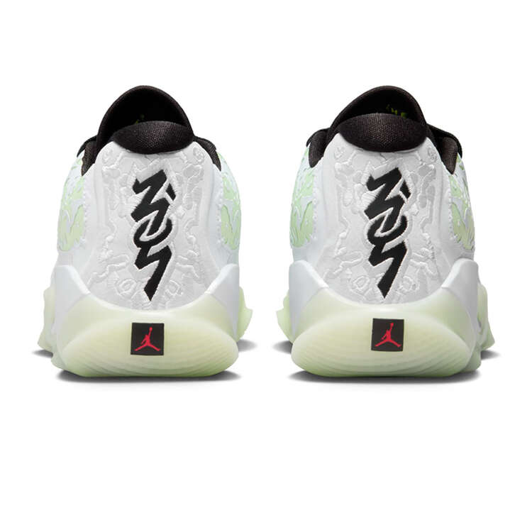 Jordan Zion 3 Glow in the Dark Basketball Shoes, White/Green, rebel_hi-res