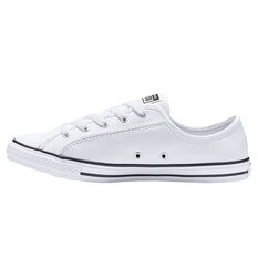 Converse Chuck Taylor Dainty Low Leather Womens Casual Shoes, White, rebel_hi-res