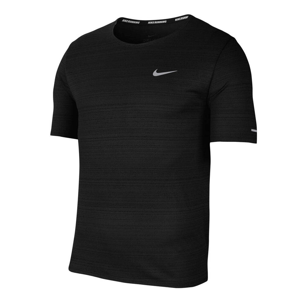 Nike Mens Dri-FIT Miler Running Tee Black S | Rebel Sport