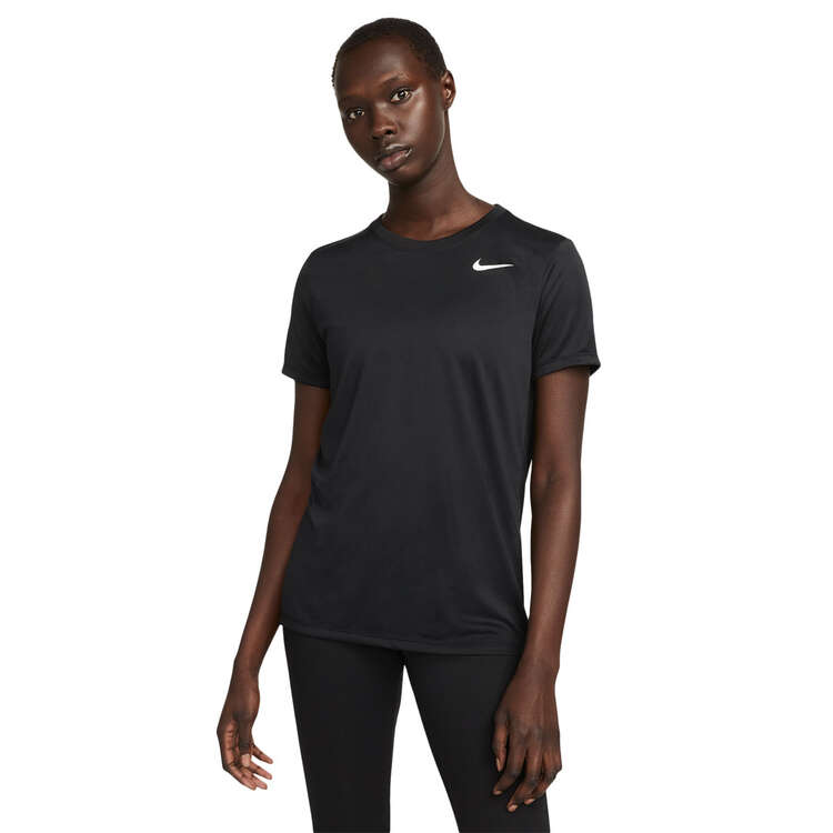 Nike Womens Dri-FIT Tee Black XS, Black, rebel_hi-res