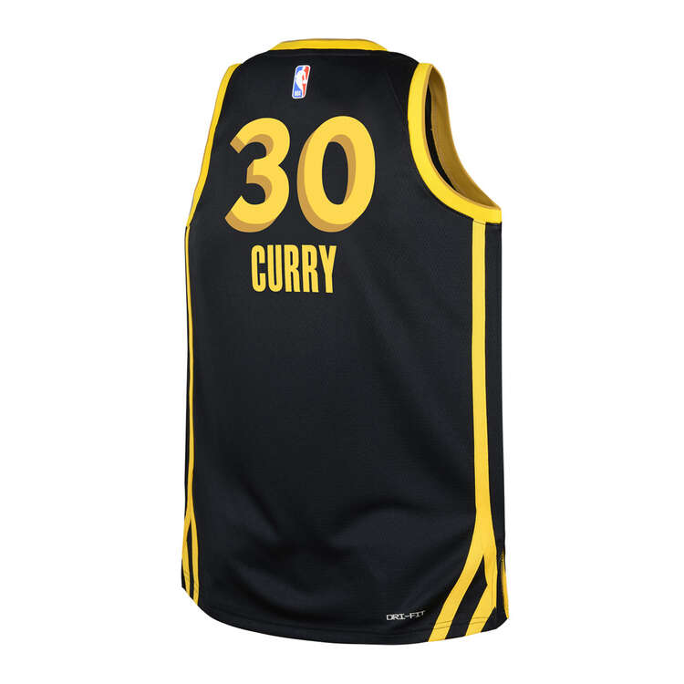 Nike Golden State Warriors Steph Curry 2023/24 City Edition Kids Basketball Jersey, Black, rebel_hi-res