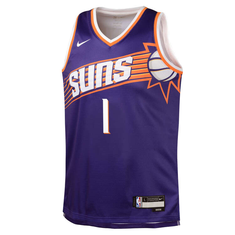 Nike Youth Phoenix Suns Devin Booker 2023/24 Icon Basketball Jersey Purple S, Purple, rebel_hi-res