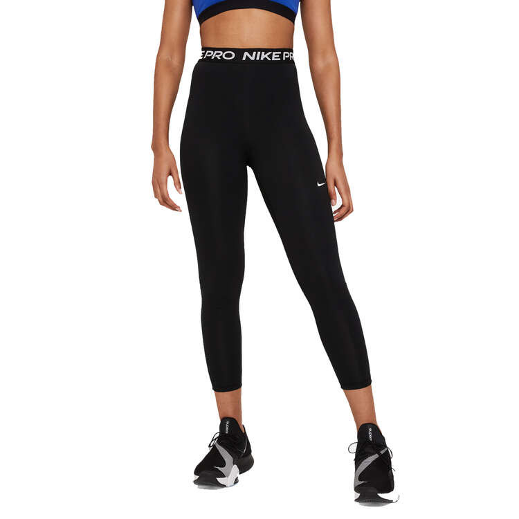 Nike Performance NIKE UNIVERSA WOMEN'S MEDIUM-SUPPORT HIGH-WAISTED CROPPED  LEGGINGS WITH POCKETS - 3/4 sports trousers - black/(black)/black 