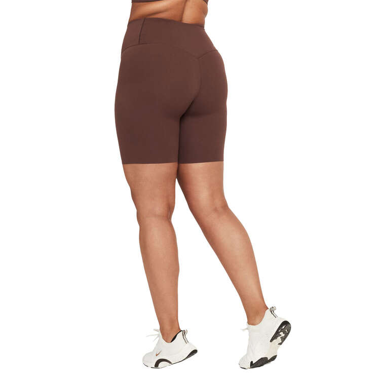 Nike Womens Zenvy Gentle Support Bike Shorts Brown M, Brown, rebel_hi-res