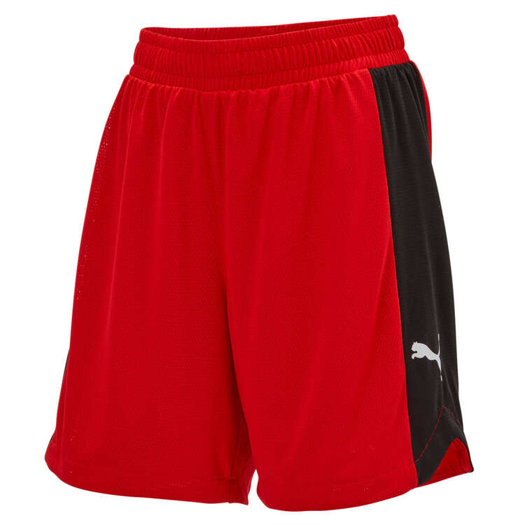 Puma Kids Shot Blocker Basketball Shorts Red/Black XS, Red/Black, rebel_hi-res
