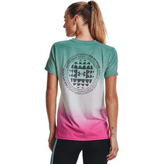 Under Armour Womens Run Anywhere Tee Teal XS, Teal, rebel_hi-res