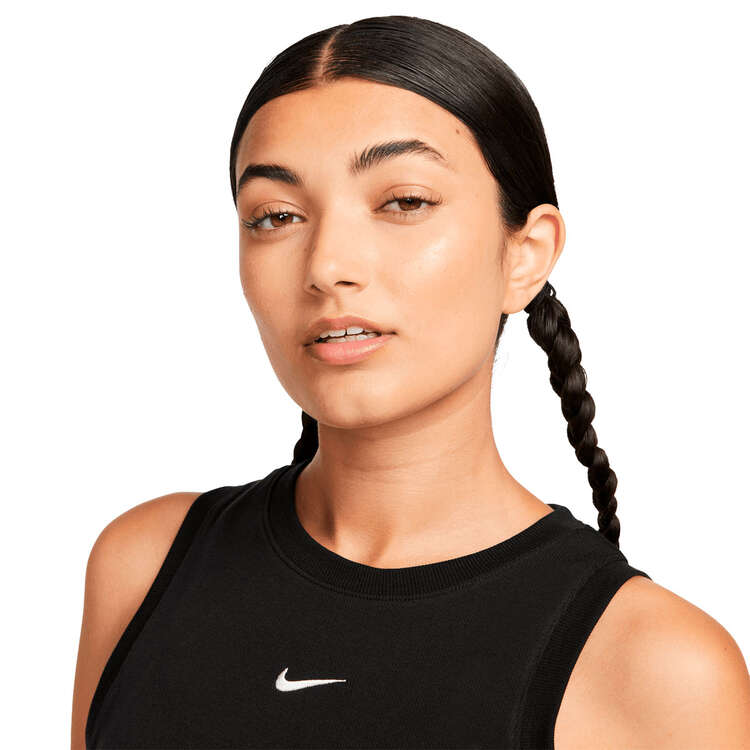 Nike Womens Sportswear Essentials Ribbed Cropped Tank, Black, rebel_hi-res