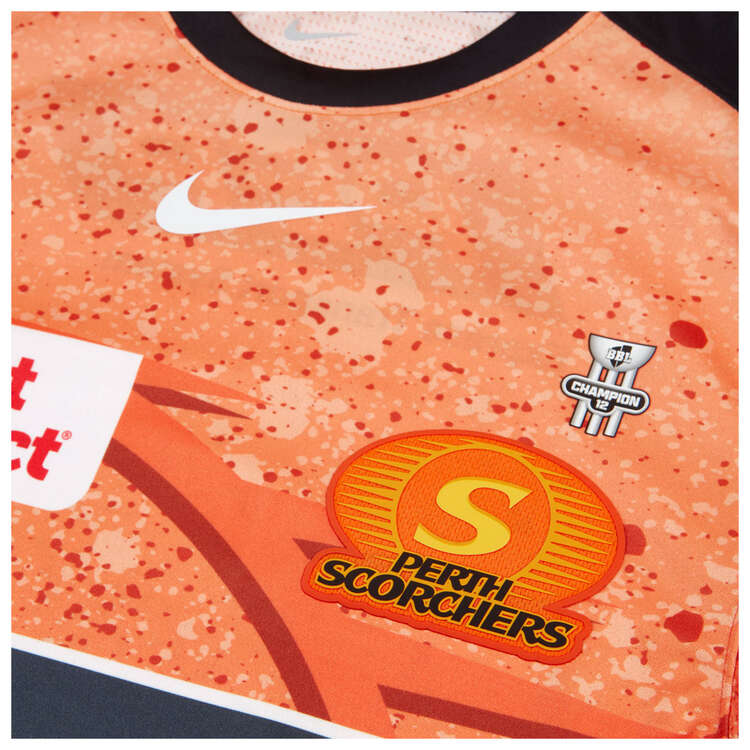 Nike Mens Perth Scorchers 2023/24 Replica BBL Home Shirt Orange S, Orange, rebel_hi-res