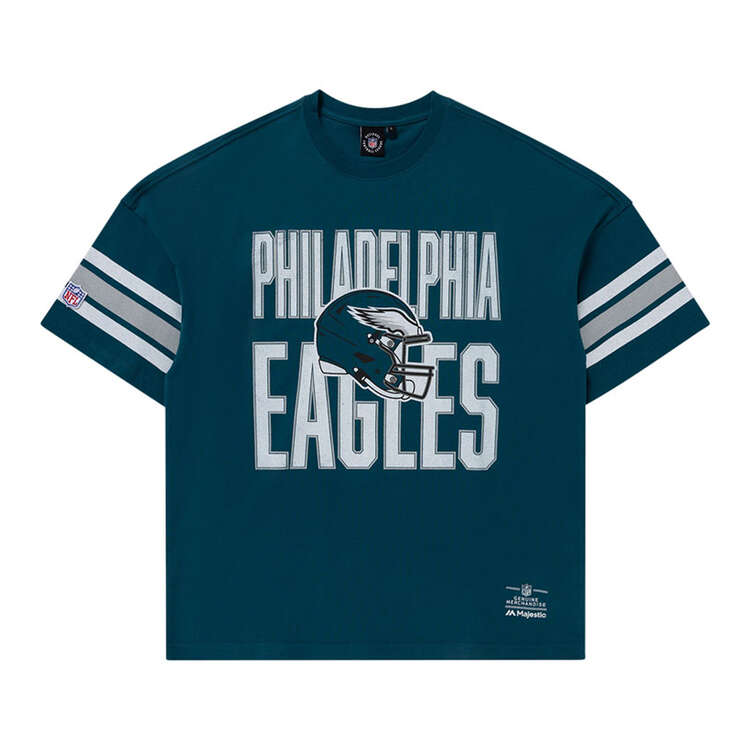 Majestic Philadelphia Eagles Vintage Stripe Tee Green S, Green, rebel_hi-res