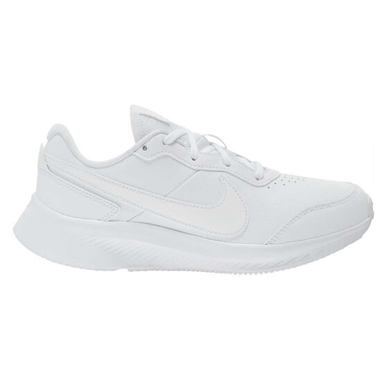 Nike Varsity Leather GS Kids Running Shoes, White, rebel_hi-res
