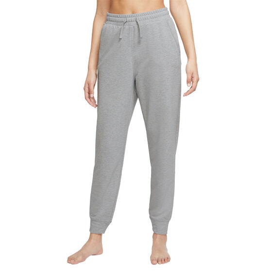 Nike Womens Yoga Dri-FIT 7/8 Fleece Pants, Grey, rebel_hi-res