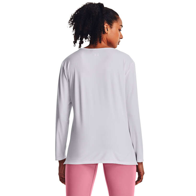 Under Armour Womens Meridian Long Sleeve Longline Top White XS, White, rebel_hi-res