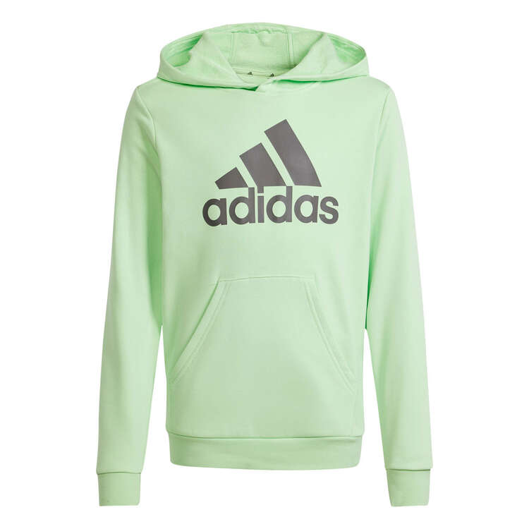 adidas Kids Essentials 2 Colour Big Logo Hoodie, Green/Grey, rebel_hi-res