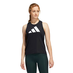 adidas Womens 3-Stripes Logo Tank, Black, rebel_hi-res