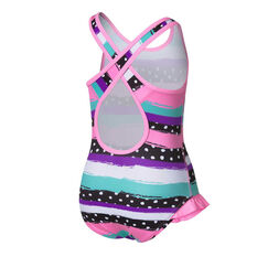 Tahwalhi Toddler Girls Polka Stripes Swimsuit Pink 3, Pink, rebel_hi-res