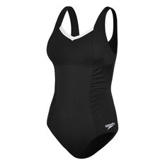 Speedo Womens Contour Motion Swimsuit Black/White 8 8, Black/White, rebel_hi-res