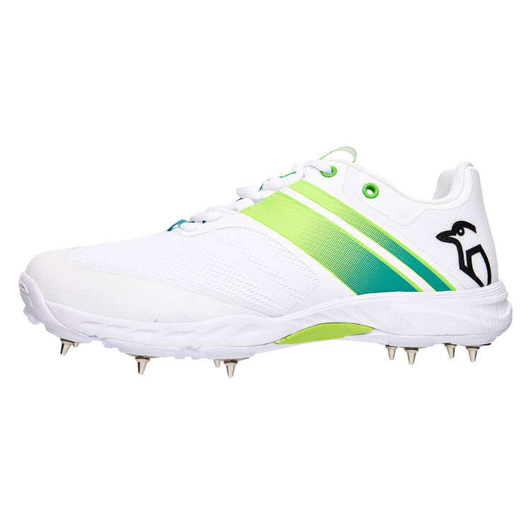 Kookaburra Pro 2.0 Spike Cricket Shoes White/Lime US 12, White/Lime, rebel_hi-res