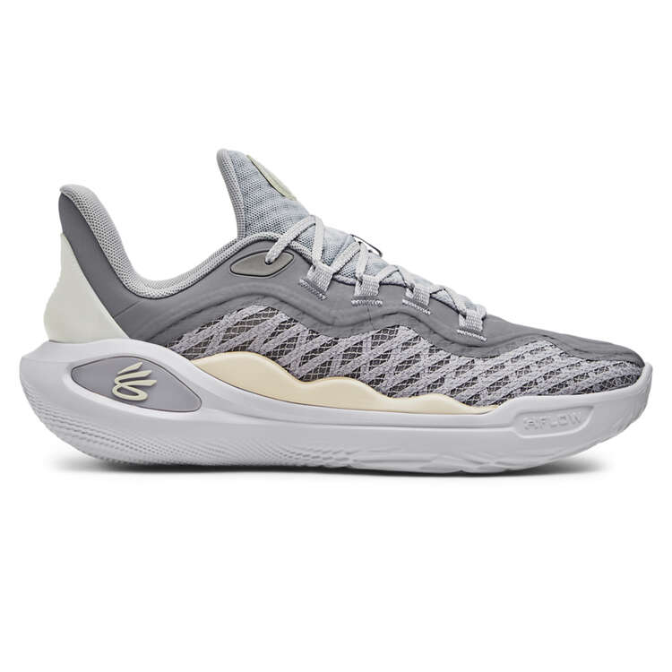 Under Armour Curry 11 Future Wolf Basketball Shoes Grey/White US Mens 7 / Womens 8.5, Grey/White, rebel_hi-res
