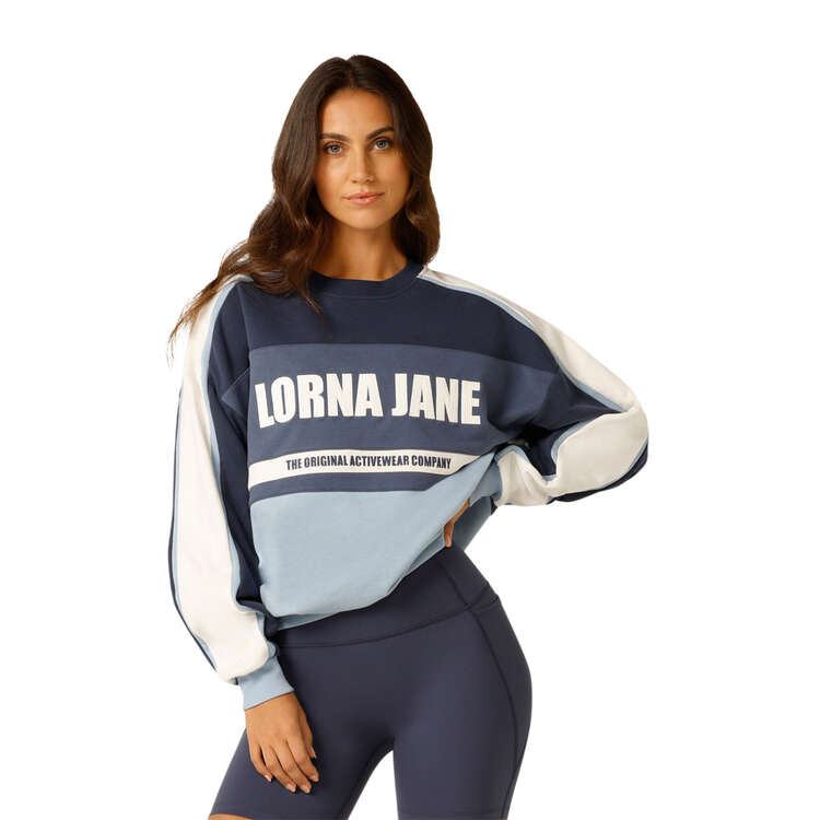 Lorna Jane Womens Serenade Oversized Sweatshirt Blue XS, Blue, rebel_hi-res