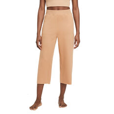 Nike Womens Yoga Luxe Cropped Fleece Pants Orange XS, Orange, rebel_hi-res