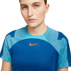 Nike Womens Dri-FIT Strike Football Tee, Blue, rebel_hi-res