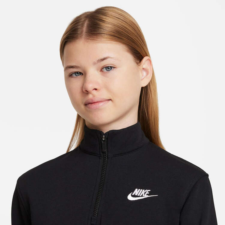 Nike Girls Sportswear Club Fleece Half Zip Sweatshirt, Black, rebel_hi-res