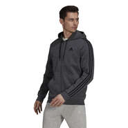adidas Mens Essentials Fleece 3-Stripes Full-Zip Hoodie, , rebel_hi-res