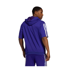 adidas Mens Donovan Mitchell Short Sleeve Hoodie, Purple, rebel_hi-res