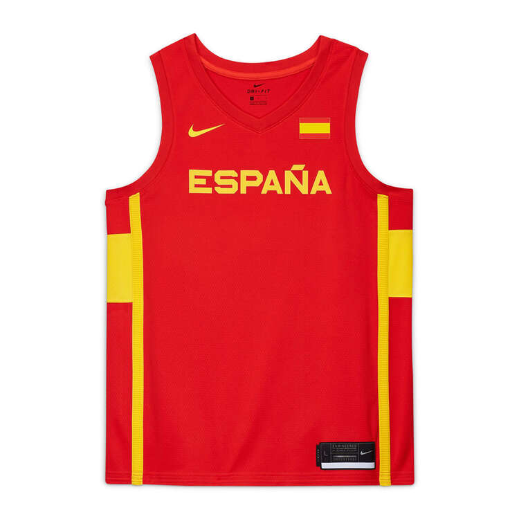 Spain 2023 FIBA World Cup Mens Replica Jersey Red S, Red, rebel_hi-res