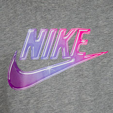 Nike Girls Futura Shine Tee, Grey, rebel_hi-res