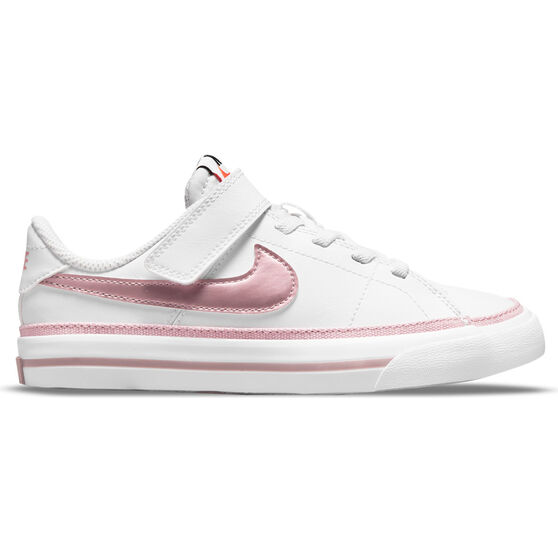 Nike Court Legacy PS Kids Casual Shoes, White/Pink, rebel_hi-res