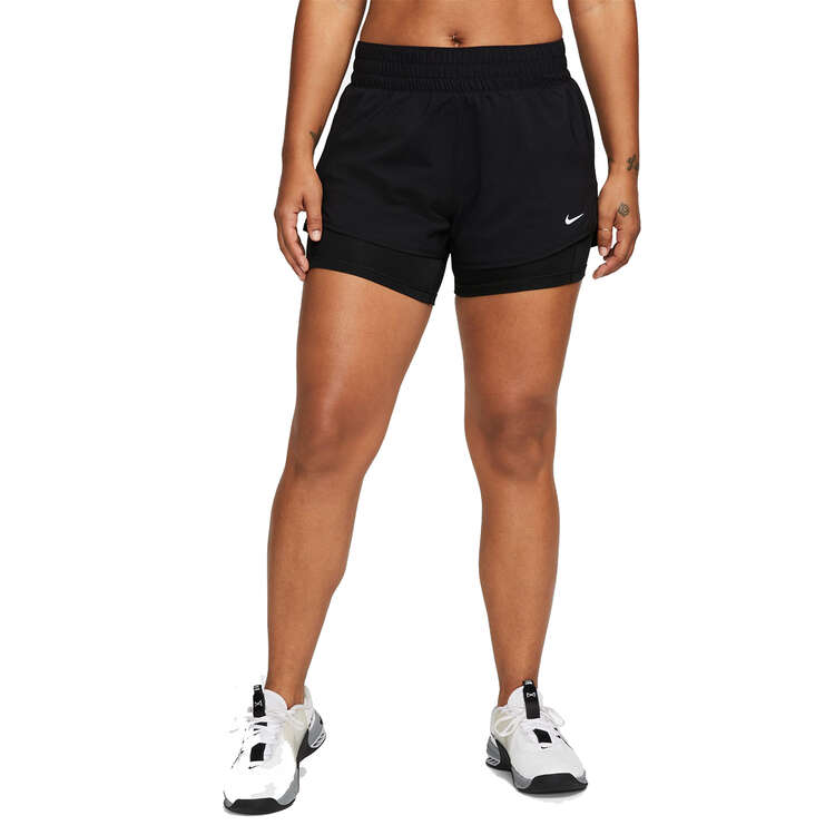 Nike One Womens Dri-FIT 2 In 1 Shorts, Black, rebel_hi-res